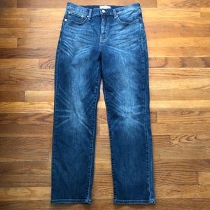 Lucky Brand Womens Zoe High Rise Straight Jeans size 14R Blue Denim Dark Wash